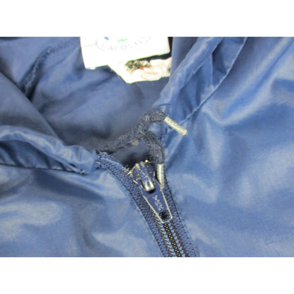 VINTAGE Lacoste Jacket Boys XL Blue Izod Anorak Windbreaker Hooded Lightweight‎ - Picture 3 of 12